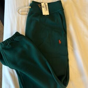 Polo Ralph Lauren Men's Polo Logo Hoodie Hunt Club Green with jogger pants